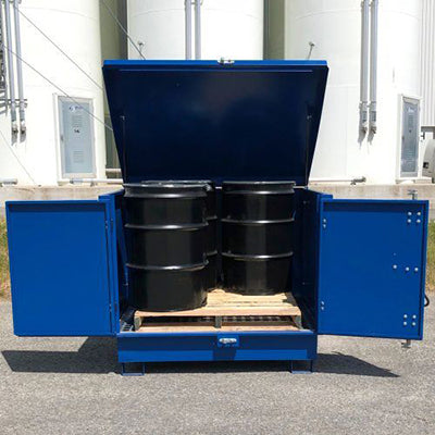 Steel – storage container for drums and IBC pallets.